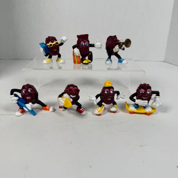 California Raisins PVC Figures Lot of 7 • 1988 Applause Vintage Toys • 80s Colle - Picture 1 of 10